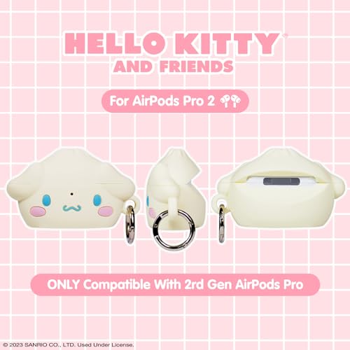 Image of iFace x Hello Kitty and Friends Case [ Compatible with AirPods Pro 2 ][Steamed Bun Series] Silicone Protective Cover [Carabiner Clip Included] [Wireless Charging Compatible] - Cinnamoroll