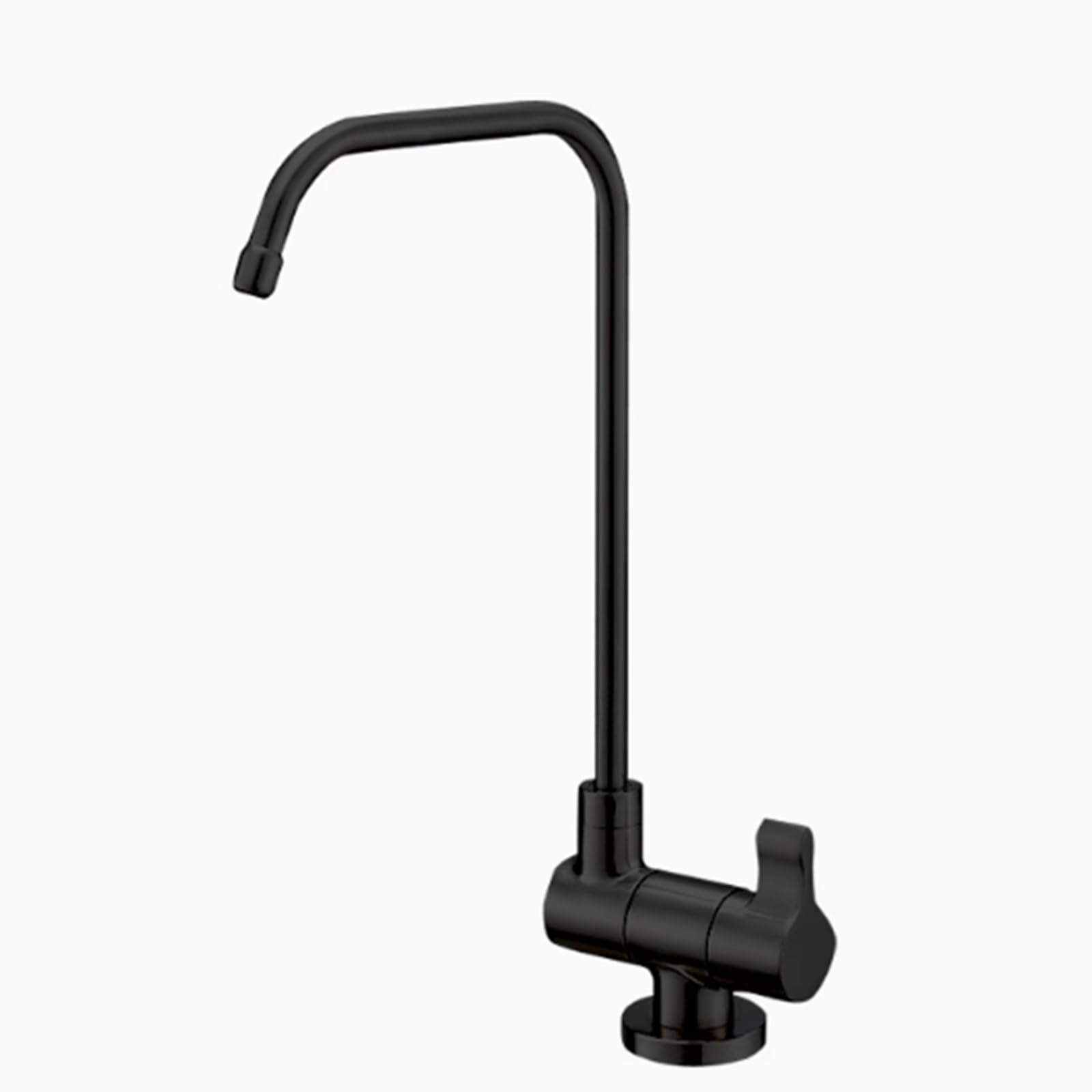 WDSOPK faucet Black Swan Neck Single Cold Kitchen Sink Folding Faucet Filter Water Tap (Black A)
