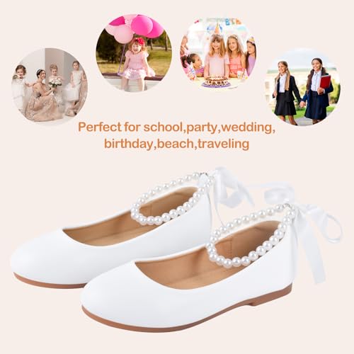 ZGDG Girls Flat Dress Shoes Ballet Shoes,Glitter Mary Jane Flats Wedding Party Ballerinas with Elastic Strap for Little/Big Kid3