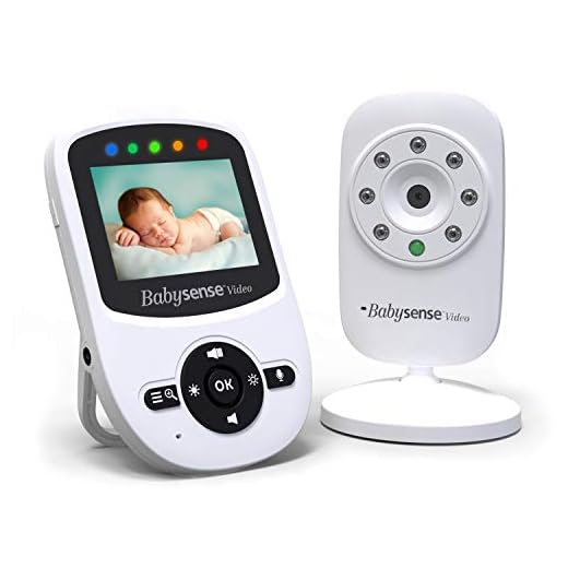 Babysense Video Baby Monitor with Camera and Audio, Long Range, Room Temperature, Infrared Night Vision, Two Way Talk Back, Lullabies, VOX and Long Battery Life