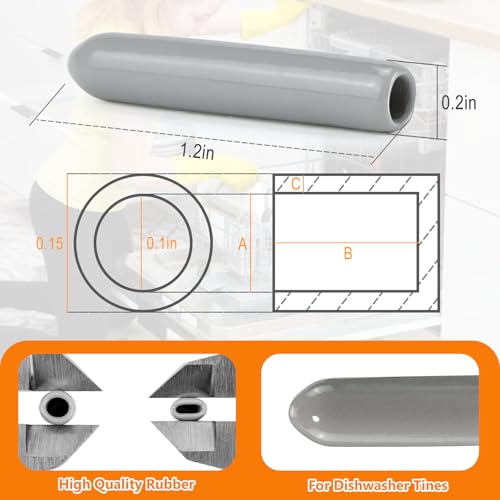 Cenipar 食器洗い機ラック 歯型爪 修理エンドカバーキャップ (100個) 滑り止め 1インチ ラウンドチップ