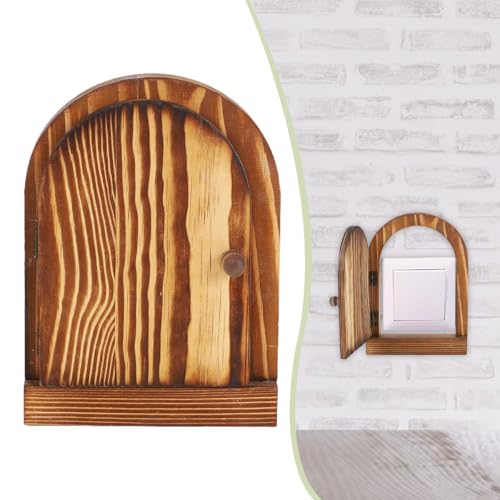 Protector de placa de pared rockible para tomacorriente de puerta madera 12x16.5x2.5 cm 7