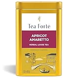 Tea Forte Apricot Amaretto Premium Loose Leaf Caffeine-Free Herbal Tea Blend Canister, Makes 35-50 Cups
