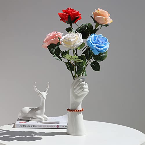 Vase corps humain en céramique blanche pour art de table moderne - 4