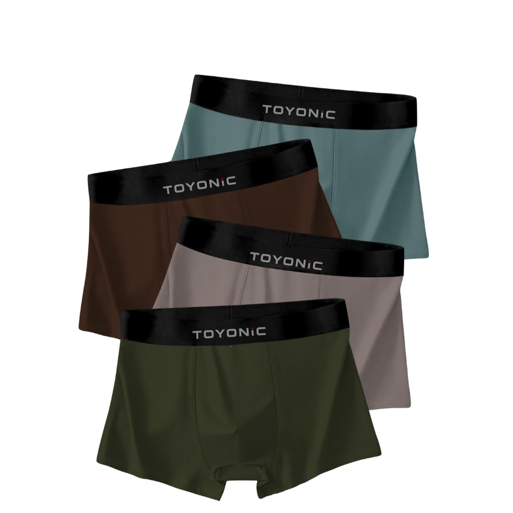 toyonic Men’s Ice Silk Trunks (4 Pack) | Breathable Ultra-Light Cooling Boxer Briefs | Soft Stretch Everyday Comfort Underwear-picture-17