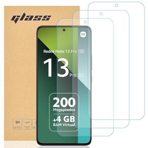 Totill [3 Unidades Protector de Pantalla para Xiaomi Redmi Note 13 Pro 4g / 5g, Cristal Templado para Xiaomi Redmi Note 13 Pro 4g / 5g Fácil Instalación, Vidrio templado 9H,Alta Definicion,Anti-Araña