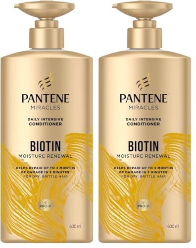 Pantene Miracles Moisture Renewal Biotin 600ml Conditioner (Pack of 2)