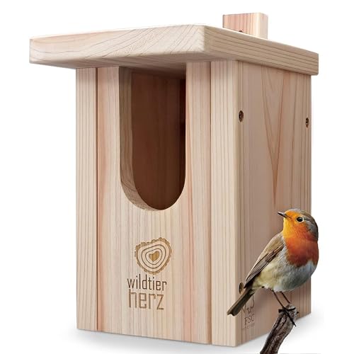 Wildlife Heart I Bird Nestheline Deals Made of Solid Wood - Screwed, Nesting Boxes for Birds, Nesting Box red throats, Bird House Incubator for Birds, birded Box Weatherproof