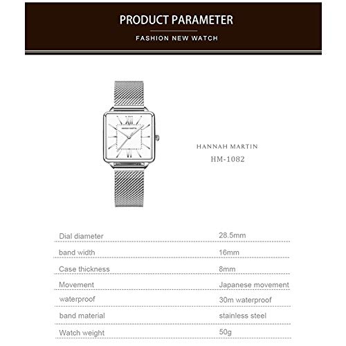 Relógios femininos rosa dourado/prata malha aço inoxidável pulseira casual à prova d'água relógio d