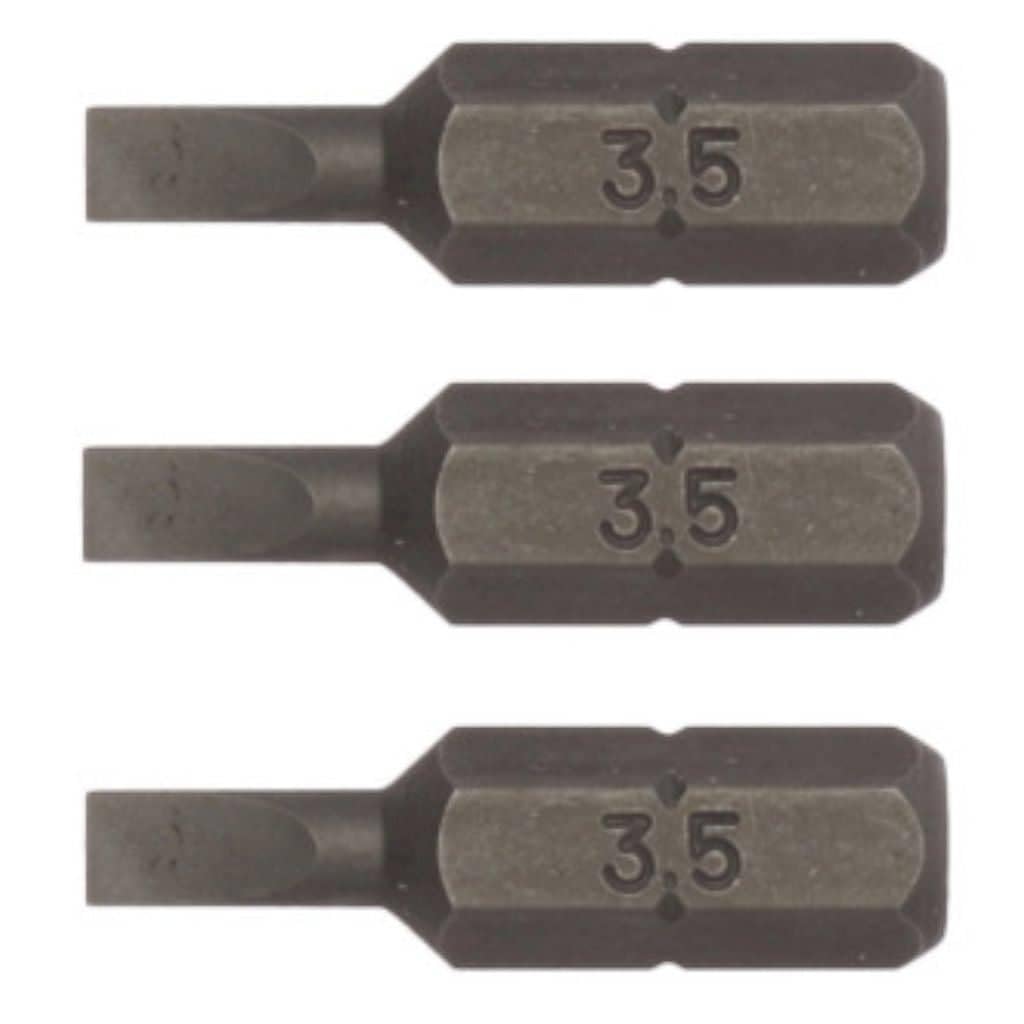 Tengtools - Embouts plats de 25 mm avec verre 1/4" hex 0,6 x 3,5 mm