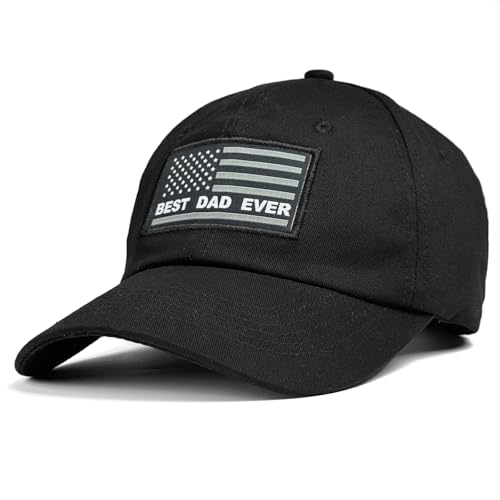 Image of World's Best Dad Embroidered Baseball Cap for Men, Adjustable Cotton Twill Dad Hat for Father's Day Birthday