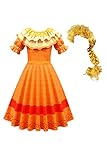 Seaehey Pepa Disfraz Mirabel Madrigal Cosplay Disfraz Mirabel Accesorios Headwear Isabela Cosplay Halloween Carnaval Navidad Falda peluca, naranja, L