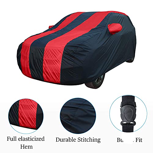 Image of Allextreme MXG5004 Car Body Cover Compatible with Mahindra XUV 300 Custom Fit Dustproof UV Heat Resistant Indoor Outdoor Body Protection (Navy Blue & Red with Mirror)