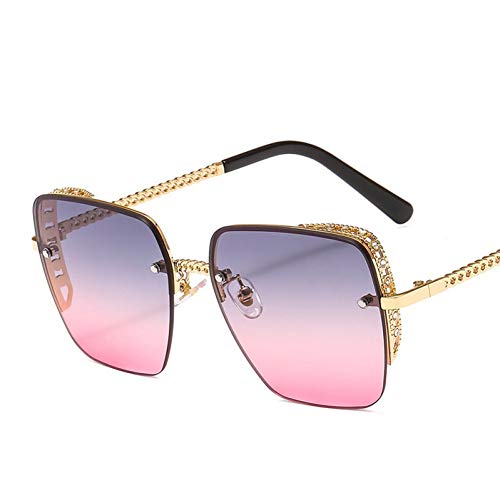 YIERJIU Sonnenbrillen Fashion Square Sonnenbrille Für Frauen Glitter Sonnenbrille Männer Strass Shades Brillen Oculos De Sol,F Cover