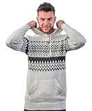 Kapuzenpullover INTI ALPACA Kapuzenpullover aus Alpakawolle, mit Kapuze, weißer Alpaka-Pullover, Island-Pullover, Weiss/opulenter Garten, M