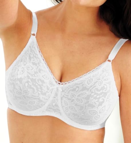 Bali Women's Underwire Bra, Lace 'N Smooth, Lace Full-Coverage Bra with Stay-in-Place Straps