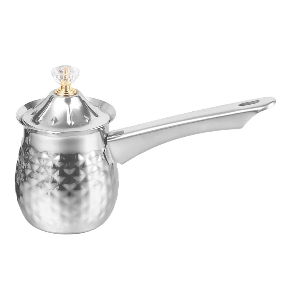 Evliery Turkish Coffee Pot,Coffee Maker Stainless Steel Coffee Pot, Chocolate-Milk Warmer with Spout 200Ml