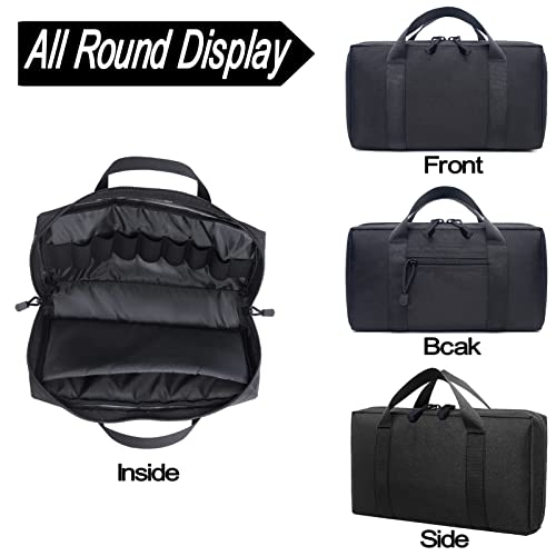 Valinov Soft Pistol Case – Portable Tactical Handgun Pouch With Magazine Storage Slots For Handguns And Ammo, Lightweight Gun Range Bag For Outdoor Hunting Shooting Storing Transporting (Tan) #TOP2