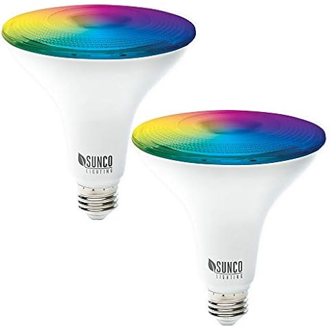 Sunco Lighting 2 Pack WiFi LED Smart Bulb, PAR38, 13W, Color Changing (RGB & CCT), Dimmable, Compatible with Amazon Alexa & Google Assistant - No Hub Required Cover