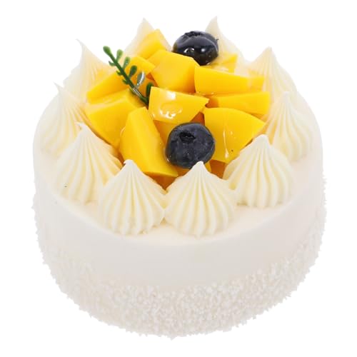 COLLBATH Tarta Artificial De Cumpleaños Modelo De Pastel Simulado para Decoración De Escaparates y Fotografía Mango Realista Accesorio De Postre para Fiestas y Uso Cocina
