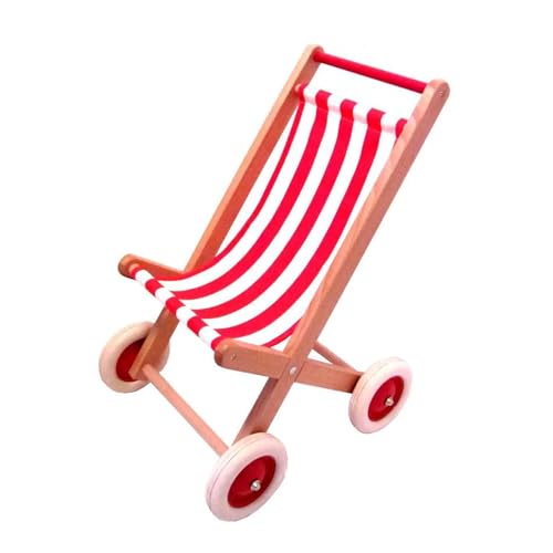 Holz-Wenzel 350009 - Puppenbuggy Maja aus Buchenholz, ca. 40 x 34 x 60 cm,...