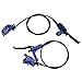 Alomejor 4 Piston Front Rear Hydraulic Disc Brake Mountain CNC Bilateral Oil Brake Oil Pressure Caliper Hydraulic Disc Brake Assembly Set(Blue)