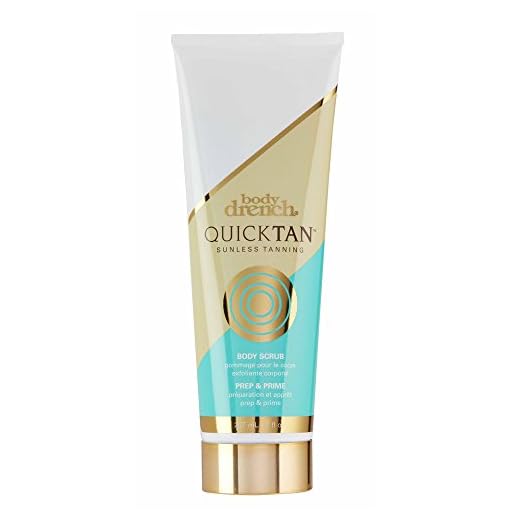 Body Drench Quick Tan Sunless Tanning Prep & Prime Body Scrub to Exfoliate Skin Before Tanning, 7 oz