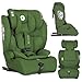 Lorelli Auto Kindersitz Rio mit Isofix, i-Size 76-150 cm, Mitwachsender Autositz für Kinder, Babysitz, Autokindersitz, Verstellbare Kopfstütze, 5-Punkt-Sicherheitsgurt, Grün