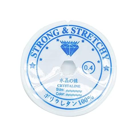 Elastic Bead Thread,0.4mm 15 meters Elastic Beaded String Invisible String Beaded Crystal Line Elastic Stretchy String for Hanging Decorations Craft Beading & DIY Jewellery Making Cover
