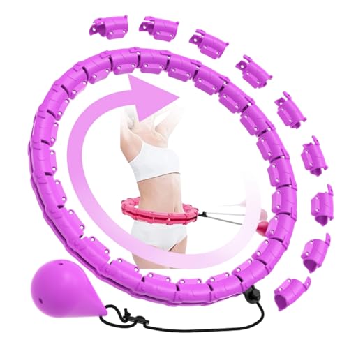 Hula Hoop Fitness pour Adultes Perte de Poids, Infinity Hoop Fit Plus Size 120cm 24 Maillons, Cerceau d'exercice Adapté Aux Femmes et Aux Débutants, Intelligent Détachable (Violet)