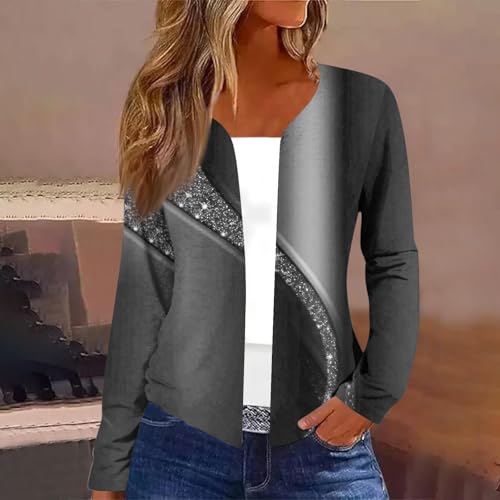 Womens Open Front Cropped Cardigan Long Sleeve Casual Lightweight Floral Printed Fall Fashion Cardigan3