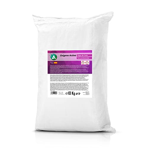 Quitamanchas en polvo para ropa de color 10 kg - con oxígeno activo - potenciador de lavado sin cloro - protege los colores - detergente técnico compatible con lavadora profesional o doméstica