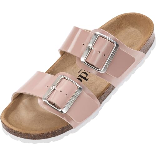 Palado Pantoletten Damen Samos EGS - bequeme Sandalen Made in Spain - Hausschuhe mit dämpfendem Kork-Fußbett - modische ...