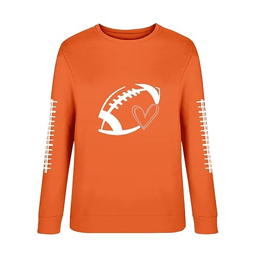 Football Sweatshirt For Women FootBall Heart Graphic Print Casual Long Sleeve Crewneck Tops 2025 Fall Winter Pullover2