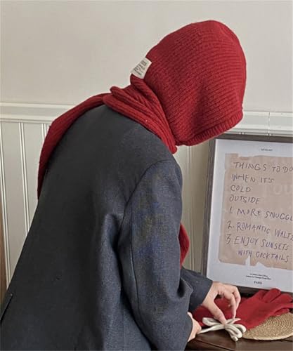 Women's Retro Hooded Shawl Wraps Casual Knitted Scraf Crochet Pullover Lightweight Warm Cape Neckwarmer3