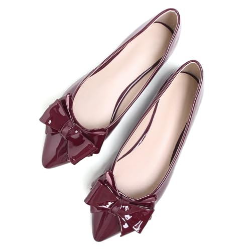Image of TN TANGNEST Flats Shoes Women Comfort Casual Loafers | Classic Pointed Toe Bowknot Flats Cute Slip On Flats, Wear to Work Travel Walk