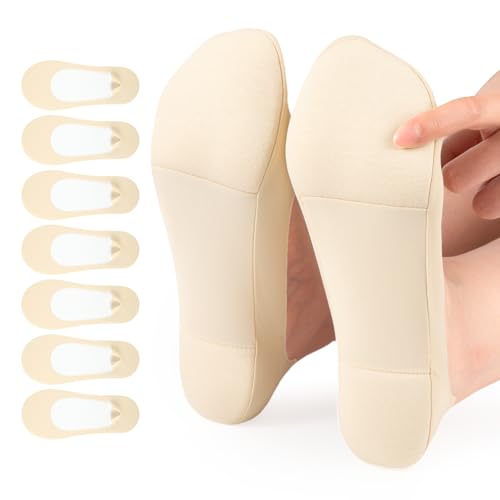 Image of Heatuff 7 Pairs No Show Socks Womens Cushioned Non Slip Low Cut Invisible Liner Footies Socks for Flats Loafers