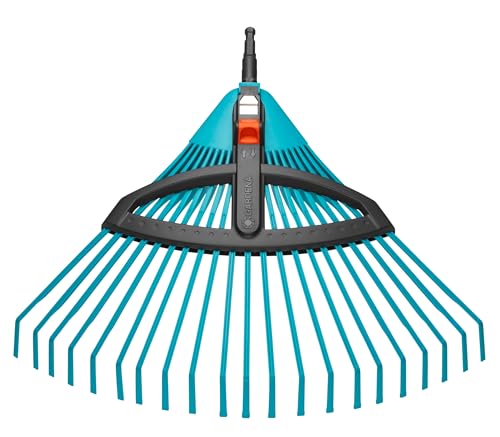 Foto von Gardena combisystem-Kunststoff-Verstellbesen: Laubbesen mit verstellbaren elastischen Kunststoffzinken, Arbeitsbreite 35 bis 52 cm, wackelfreies Arbeiten (3099-88)