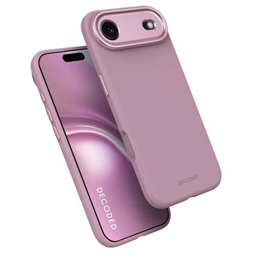 DECODED Coque pour iPhone 17 Air, Silicone Liquide, Antimicrobien, Compatible avec MagSafe, Magnétique, Protection Caméra, Bouton Camera Control, Anti-Rayures, Marron