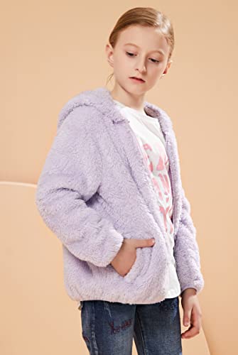 Image of SOLOCOTE Boys Girls Sherpa Fleece Coats Long Sleeve Full Zip Kids Jacket