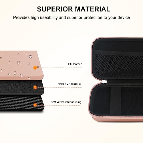 Image of Elonbo Carrying Case for Etekcity TENS Unit Muscle Stimulator Machine, Hard Travel Organize Bag for Electric Pulse Massager, Extra Mesh Pocket Fits Electrode Pads Lead Wires Charger, Rose Gold