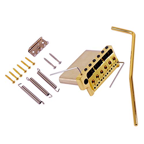 Alnicov Electric Guitar Tremolo System Brass Bridge System?Saddles Guitar Tremolo Bridge Accessories?for 6 String ST Electric Guitar