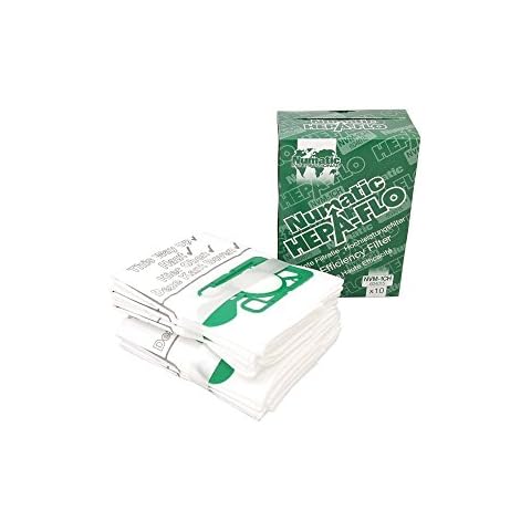 Numatic Hepaflo 9L NVM-1CH Henry Cleaner Bags, Pack of 10, 9 liters, Green/White Cover