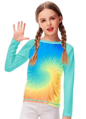 Image of Remimi Unisex Kids Rash Guard Long Sleeve SPF 50+ Tie Dye Sun Shirt 3-12 Years