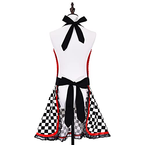 Violet Mist Lovely Sweetheart Retro Kitchen Aprons For Women Girl Funny Vintage Red Apron Dress Cooking Braking Salon Pinafore Waist Chef Aprons Gift For Ladies Mother #TOP1