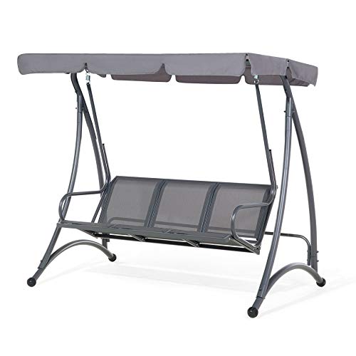 Yellowshop - Dondolo da giardino 3 Posti in ferro antracite
