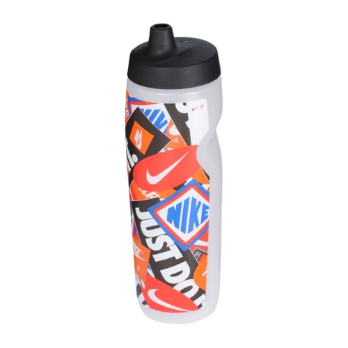 Image of Nike REFUEL Bottle 24 OZ Graphic Graphic Clear /Black /LT Crimson /Safety Orange /White, SQUEEZABLE Sipper Bottle 710 ml