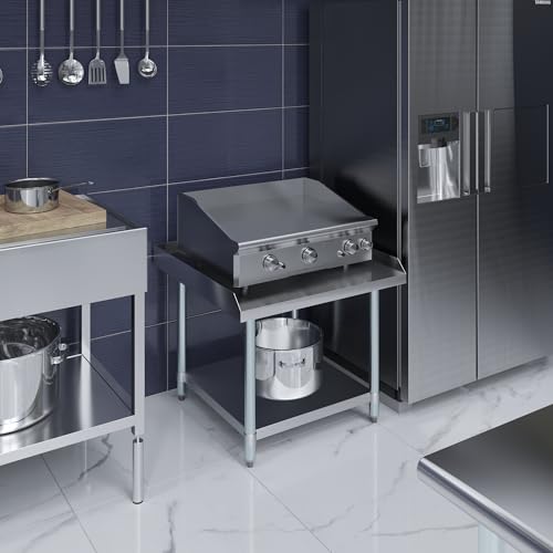 Image of AmGood Stainless Steel Equipment Stand - Heavy Duty, Commercial Grade, with Undershelf, NSF Certified (30 inch Width x 30 inch Length)