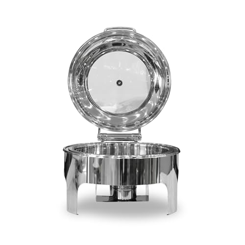 Image of Chafing Dish Round 6 LTR Hydraulic Lid, Round Chafing Dish for Hotels, Restaurants, Catering etc (Non - Electric)