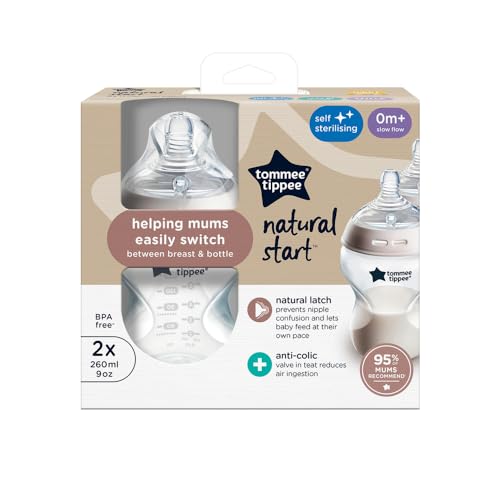 Tommee Tippee Closer to Nature Feeding Bottles Slow Flow 0m+, 2 each - 2
